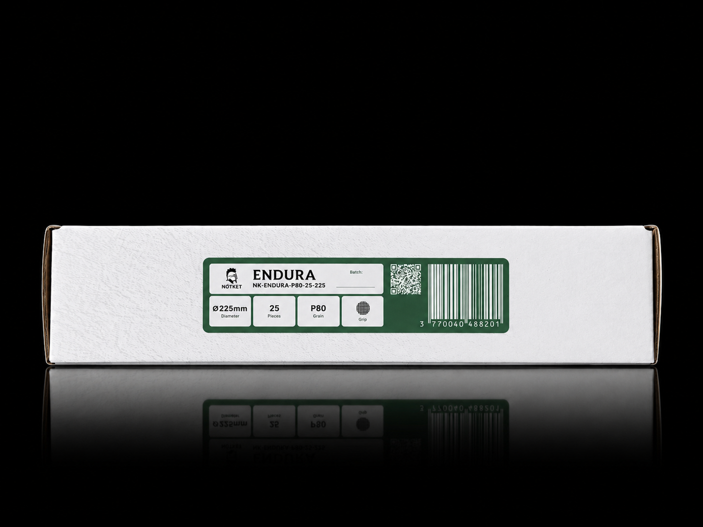 Étiquette technique NŌTKET® ENDURA Ø225 mm — boîte de 25 disques